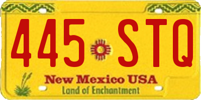 NM license plate 445STQ