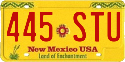 NM license plate 445STU