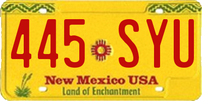 NM license plate 445SYU