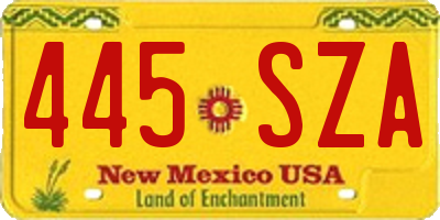 NM license plate 445SZA