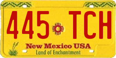 NM license plate 445TCH