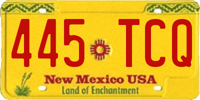 NM license plate 445TCQ