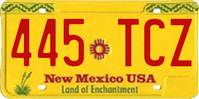 NM license plate 445TCZ