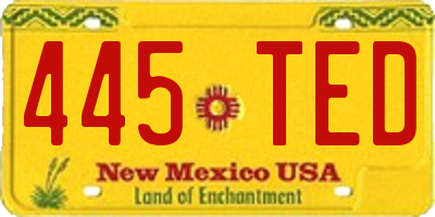 NM license plate 445TED