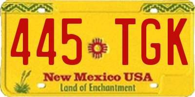 NM license plate 445TGK