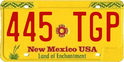 NM license plate 445TGP