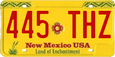 NM license plate 445THZ