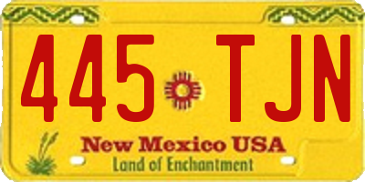 NM license plate 445TJN