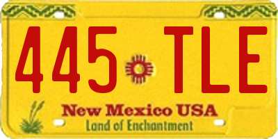 NM license plate 445TLE
