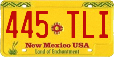 NM license plate 445TLI