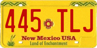 NM license plate 445TLJ