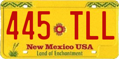 NM license plate 445TLL