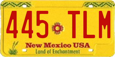 NM license plate 445TLM