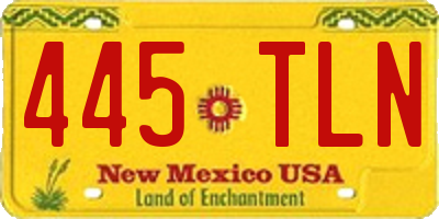 NM license plate 445TLN