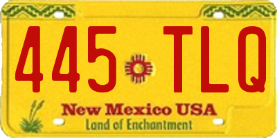 NM license plate 445TLQ