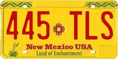 NM license plate 445TLS