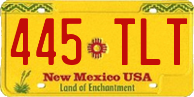 NM license plate 445TLT