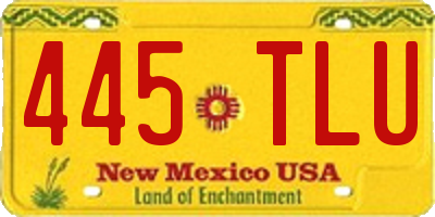 NM license plate 445TLU