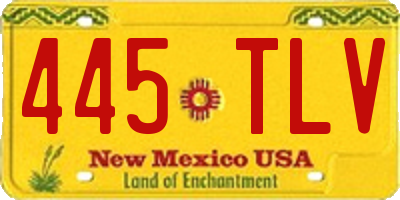 NM license plate 445TLV