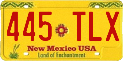 NM license plate 445TLX