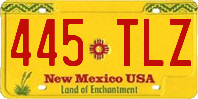 NM license plate 445TLZ