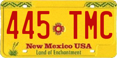 NM license plate 445TMC