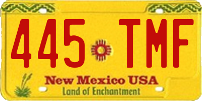 NM license plate 445TMF