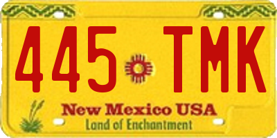 NM license plate 445TMK