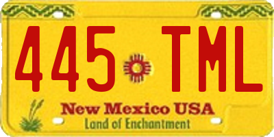 NM license plate 445TML