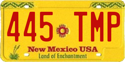 NM license plate 445TMP