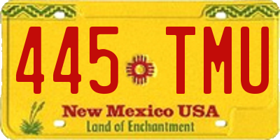 NM license plate 445TMU