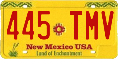 NM license plate 445TMV