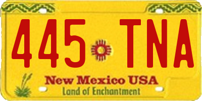 NM license plate 445TNA