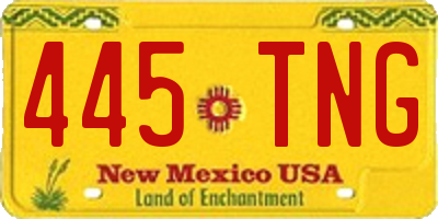 NM license plate 445TNG