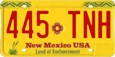 NM license plate 445TNH