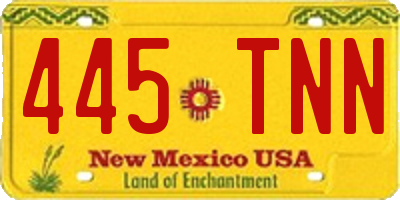 NM license plate 445TNN