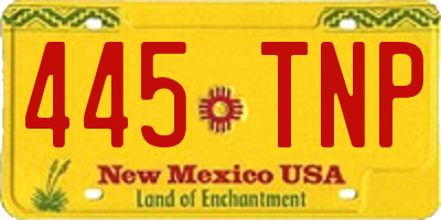 NM license plate 445TNP