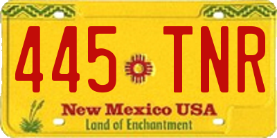 NM license plate 445TNR