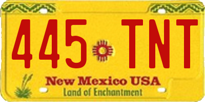 NM license plate 445TNT
