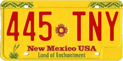 NM license plate 445TNY