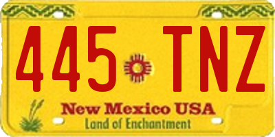 NM license plate 445TNZ