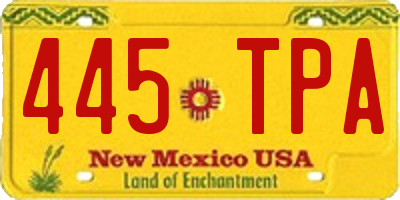 NM license plate 445TPA