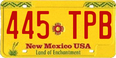 NM license plate 445TPB