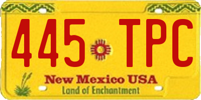 NM license plate 445TPC