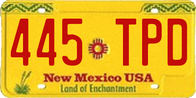 NM license plate 445TPD