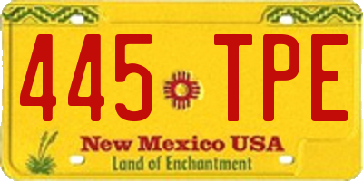 NM license plate 445TPE