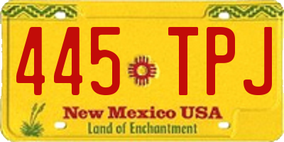 NM license plate 445TPJ