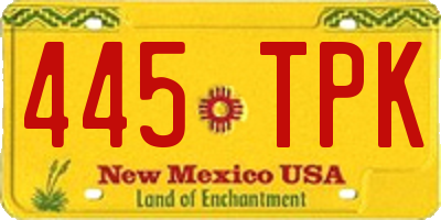 NM license plate 445TPK