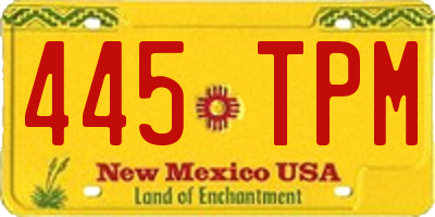 NM license plate 445TPM
