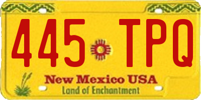 NM license plate 445TPQ